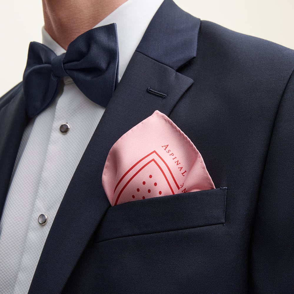 Pure Silk Pocket Square Pink & Red Polka Dot