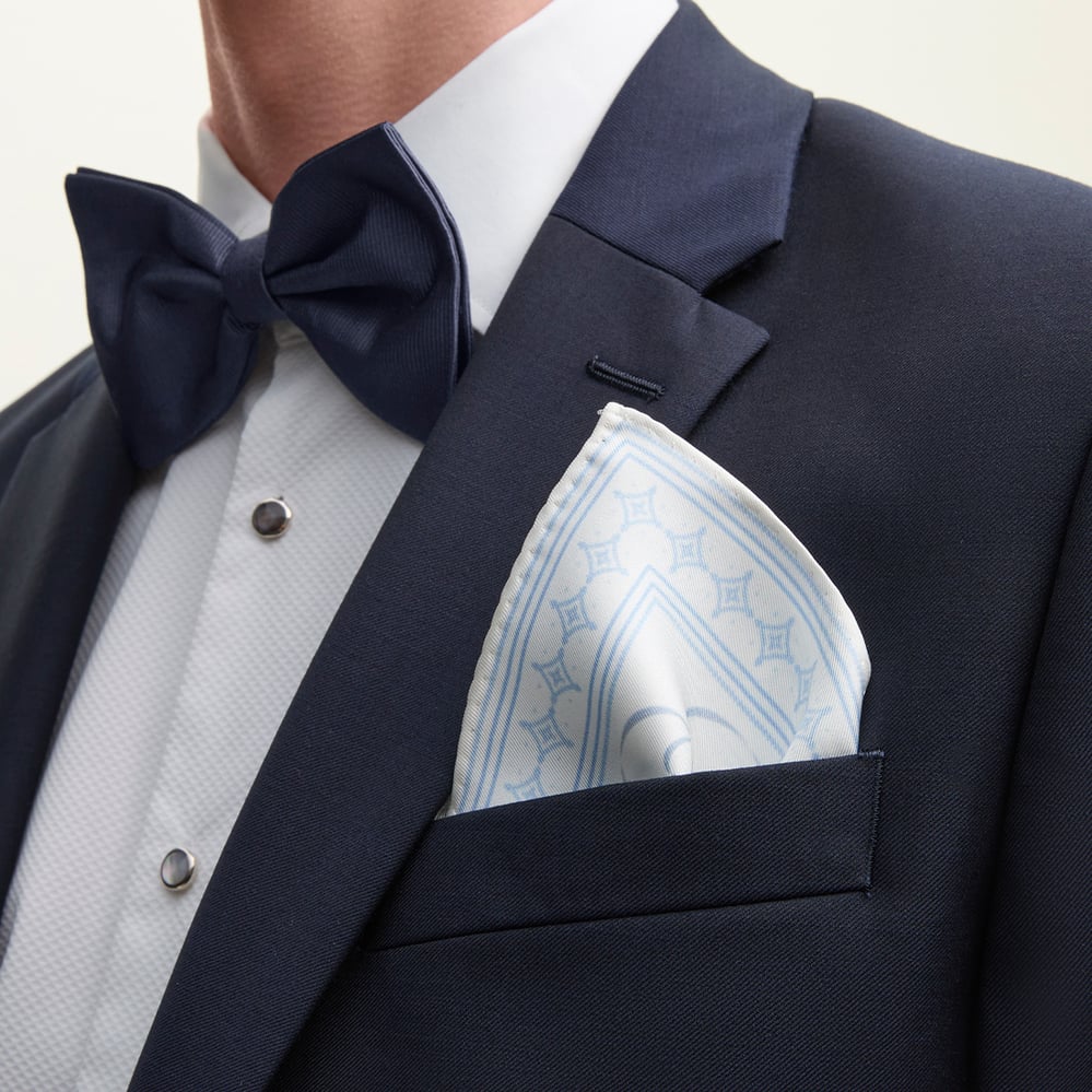 Pure Silk Pocket Square Toile De Jouy