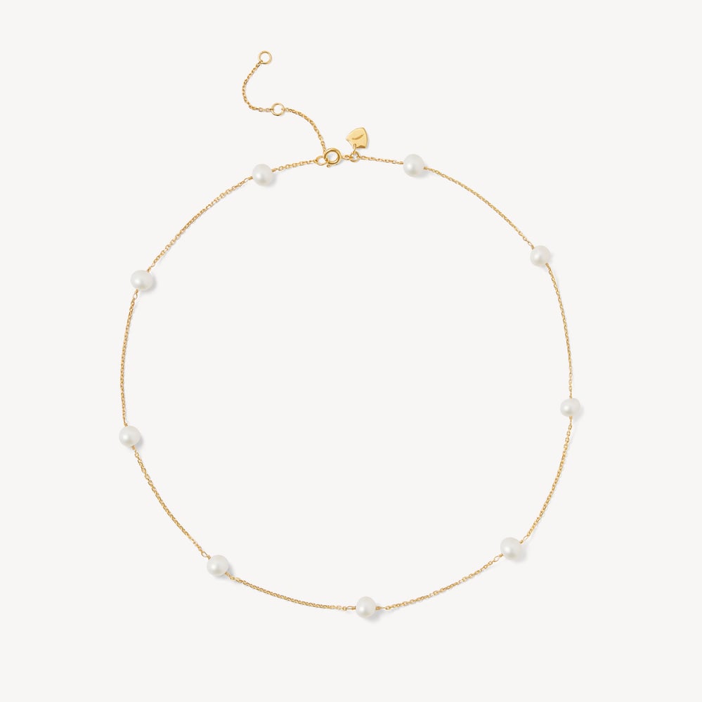 Pearl Station Short Necklace Freshwater Pearl