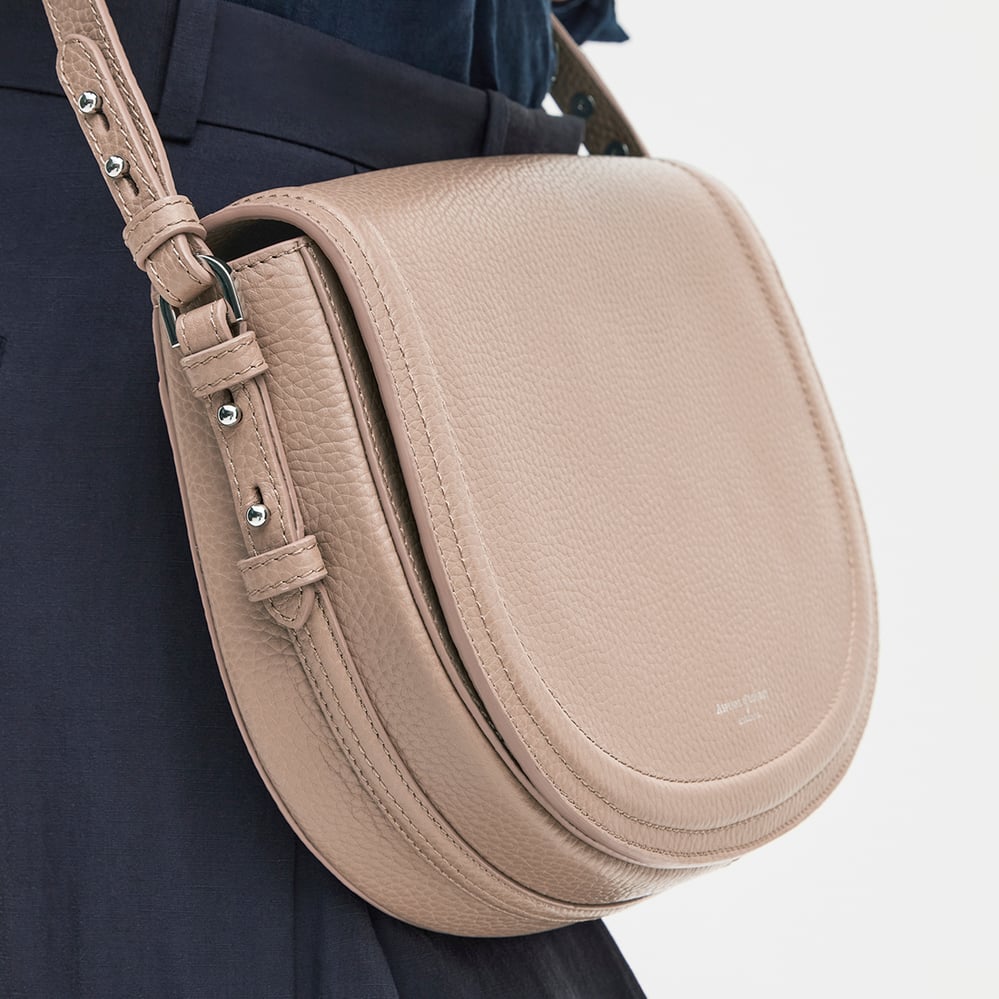 Stella Satchel Crossbody Soft Taupe Pebble