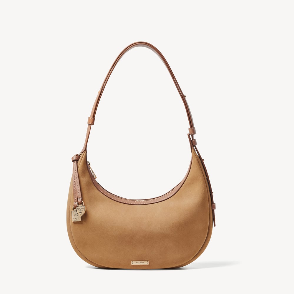 Soho Small Crescent Cappuccino Suede