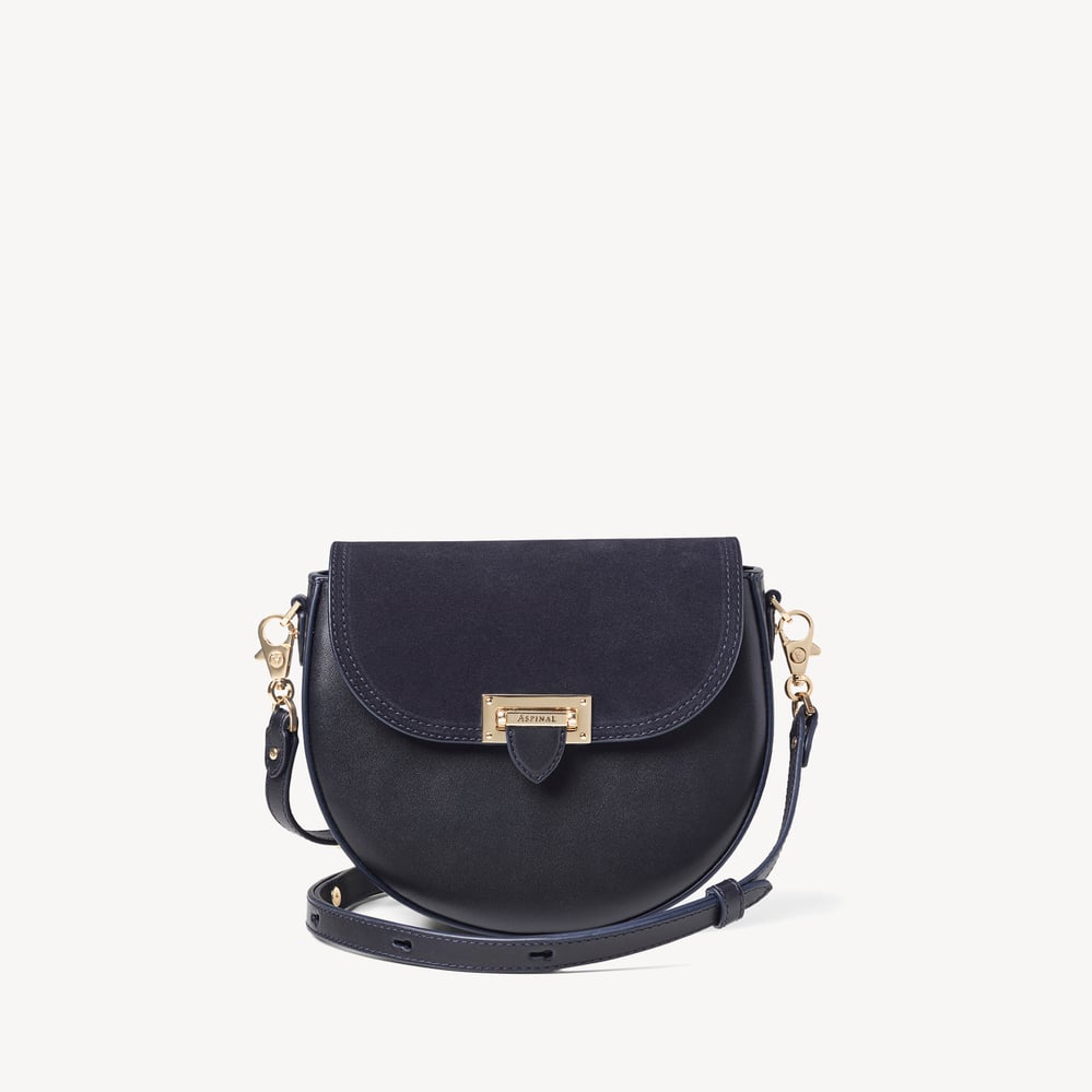 Portobello Crossbody Navy Suede & Smooth Navy