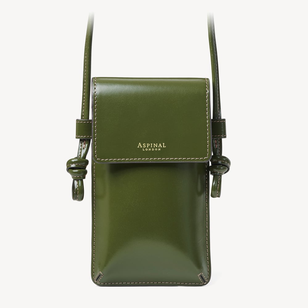 Ella Crossbody Phone Pouch Smooth Moss Green