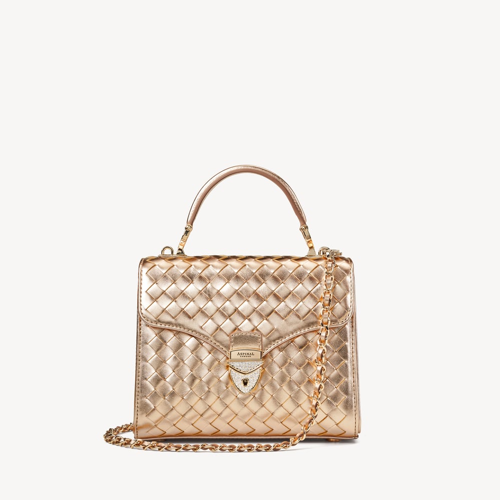 Midi Mayfair® Champagne Metallic Woven Leather