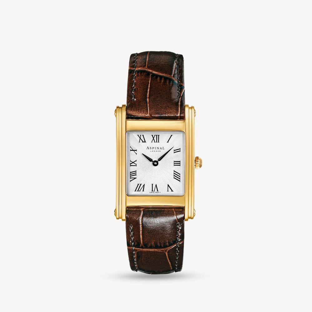 Mayfair® Classic Watch 23ct Gold Plated - Deep Shine Chestnut Croc
