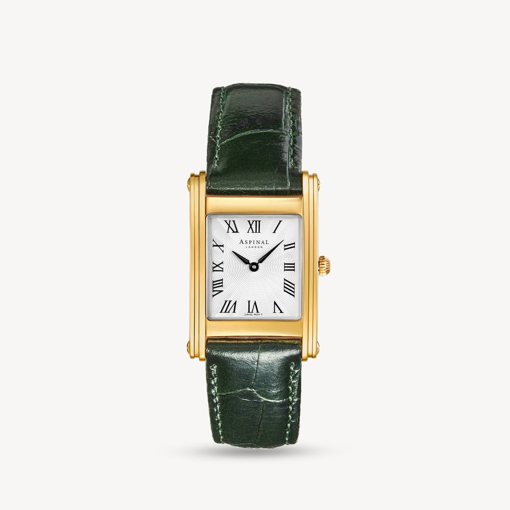 Mayfair® Classic Watch 23ct Gold Plated - Deep Shine Evergreen Croc