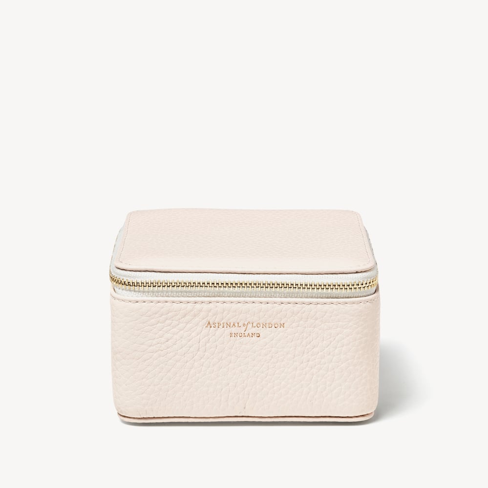 Travel Watch & Ring Box with Pocket Ivory Pebble