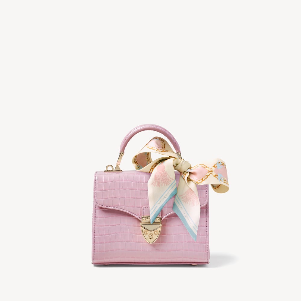 Mini Mayfair® with Silk Neck Scarf Deep Shine Powdered Lilac Small Croc