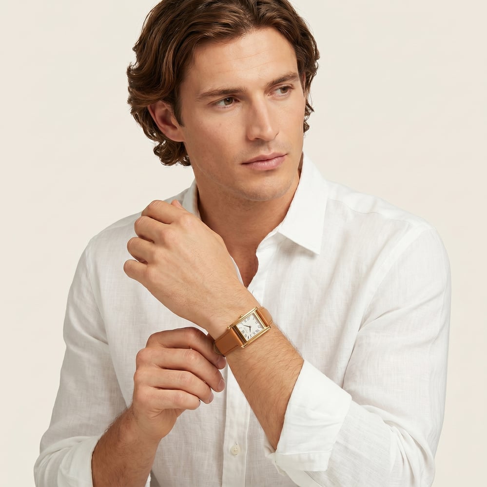 Mayfair® Classic Watch 23ct Gold Plated - Smooth Caramel