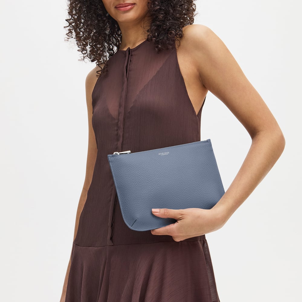 Large Ella Pouch Heritage Blue Pebble