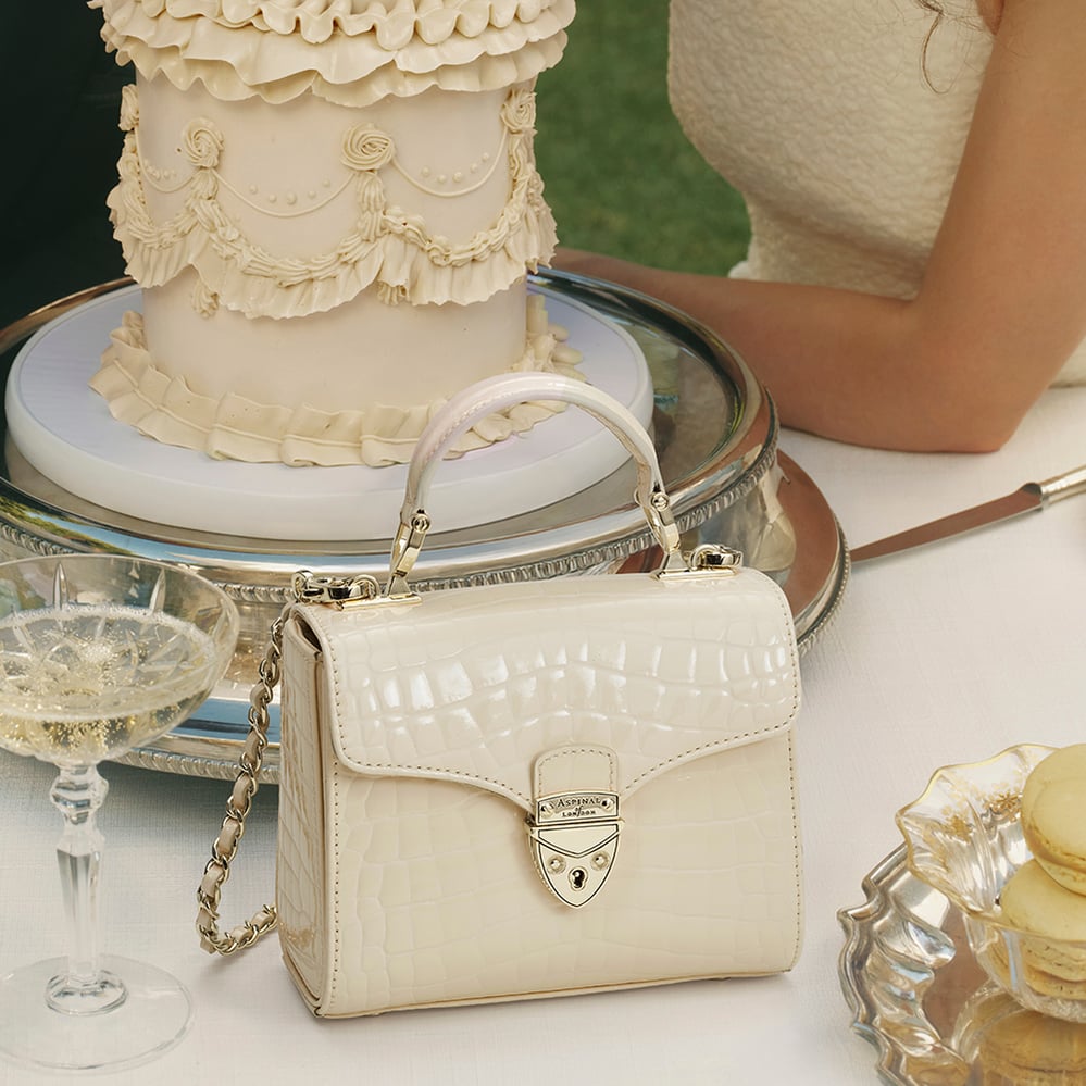 Mini Mayfair® Ivory Patent Croc