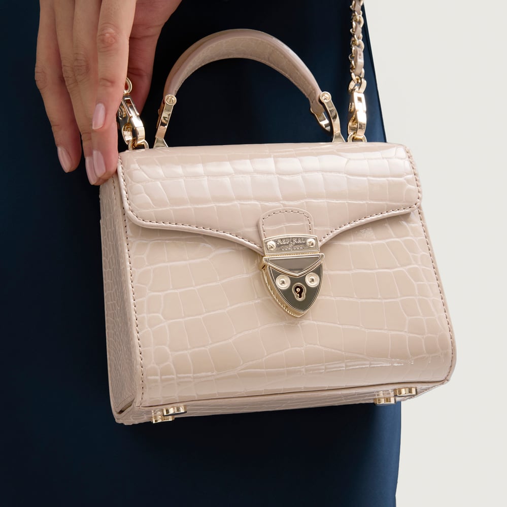 Mini Mayfair® Soft Taupe Patent Croc
