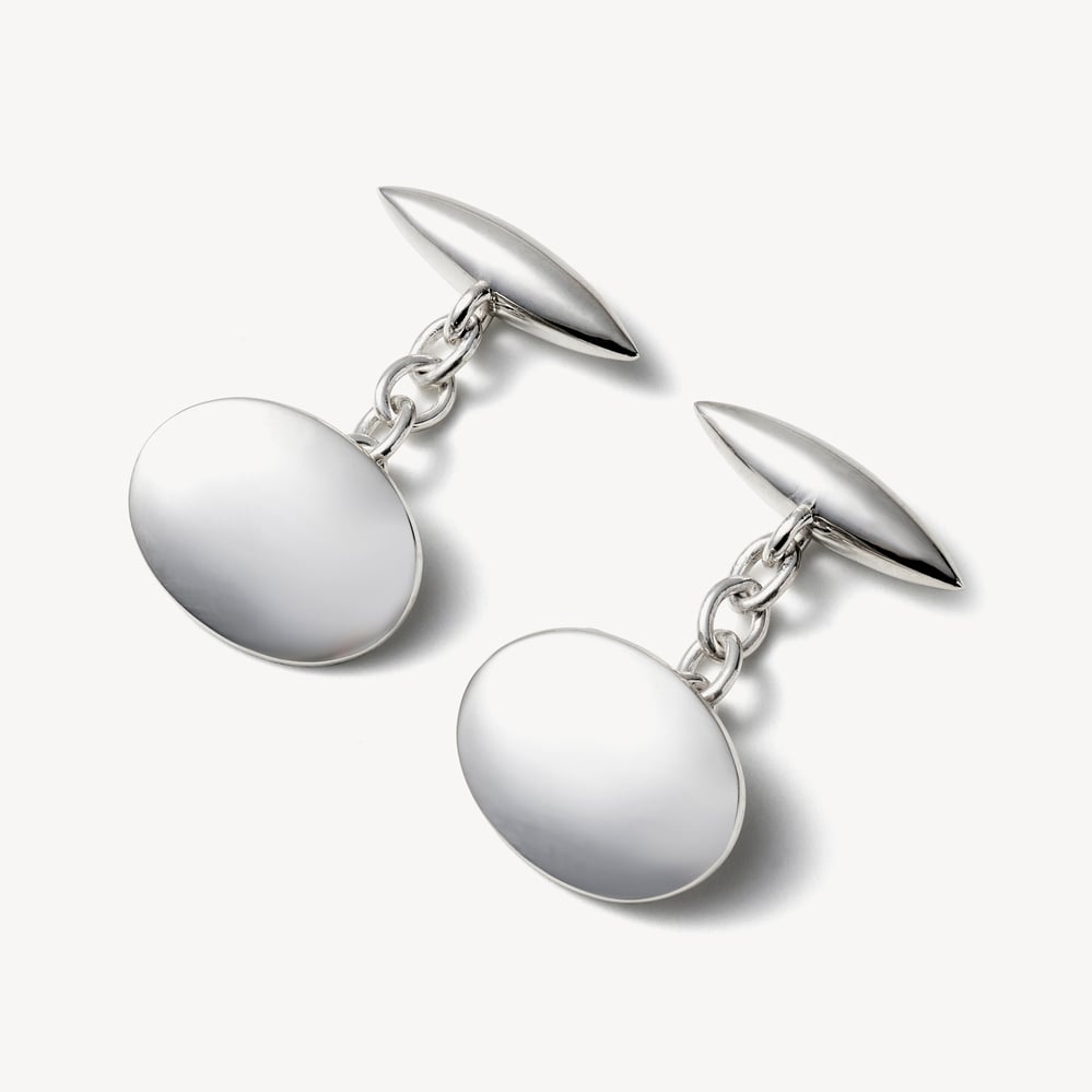Domed & Torpedo Cufflinks Sterling Silver 925