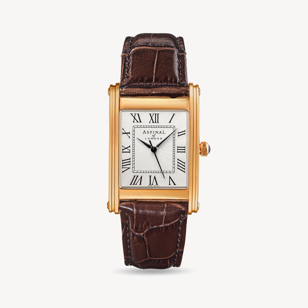 Mayfair® Classic Watch 23ct Gold Plated - Deep Shine Chestnut Croc