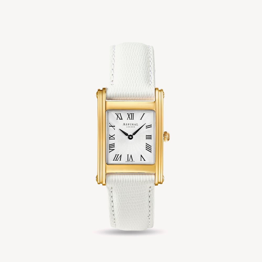 Mayfair® Classic Watch 23ct Gold Plated - White Lizard