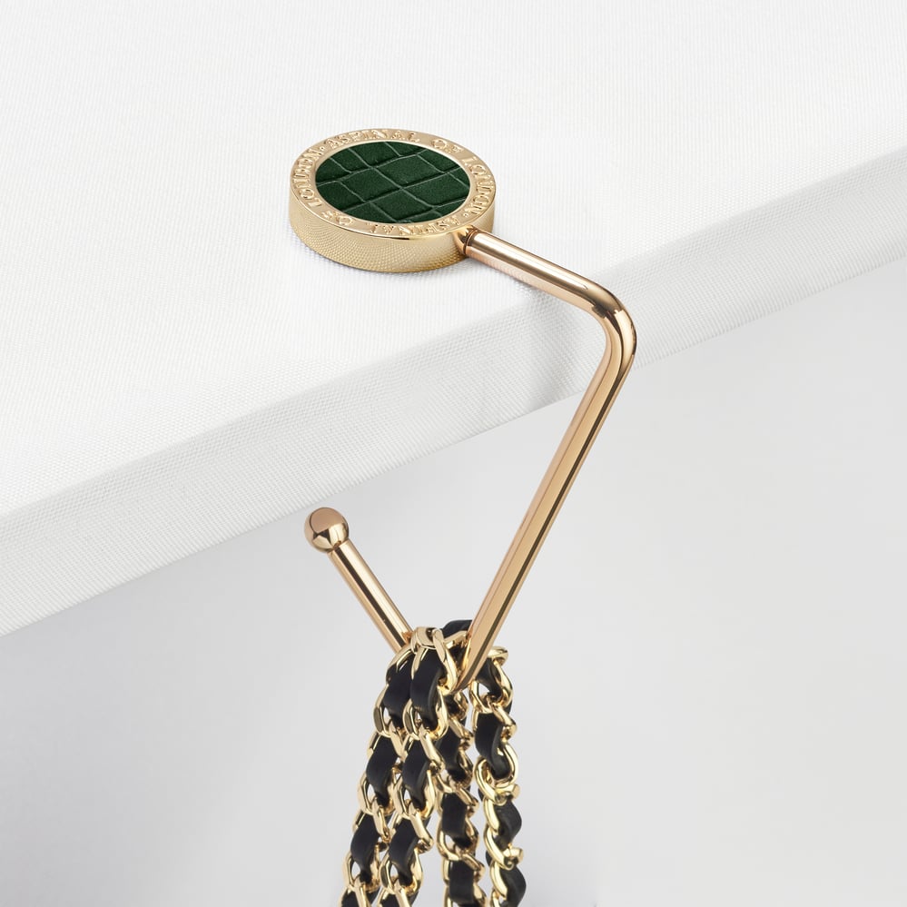 Aspinal Handbag Hook Deep Shine Evergreen Small Croc