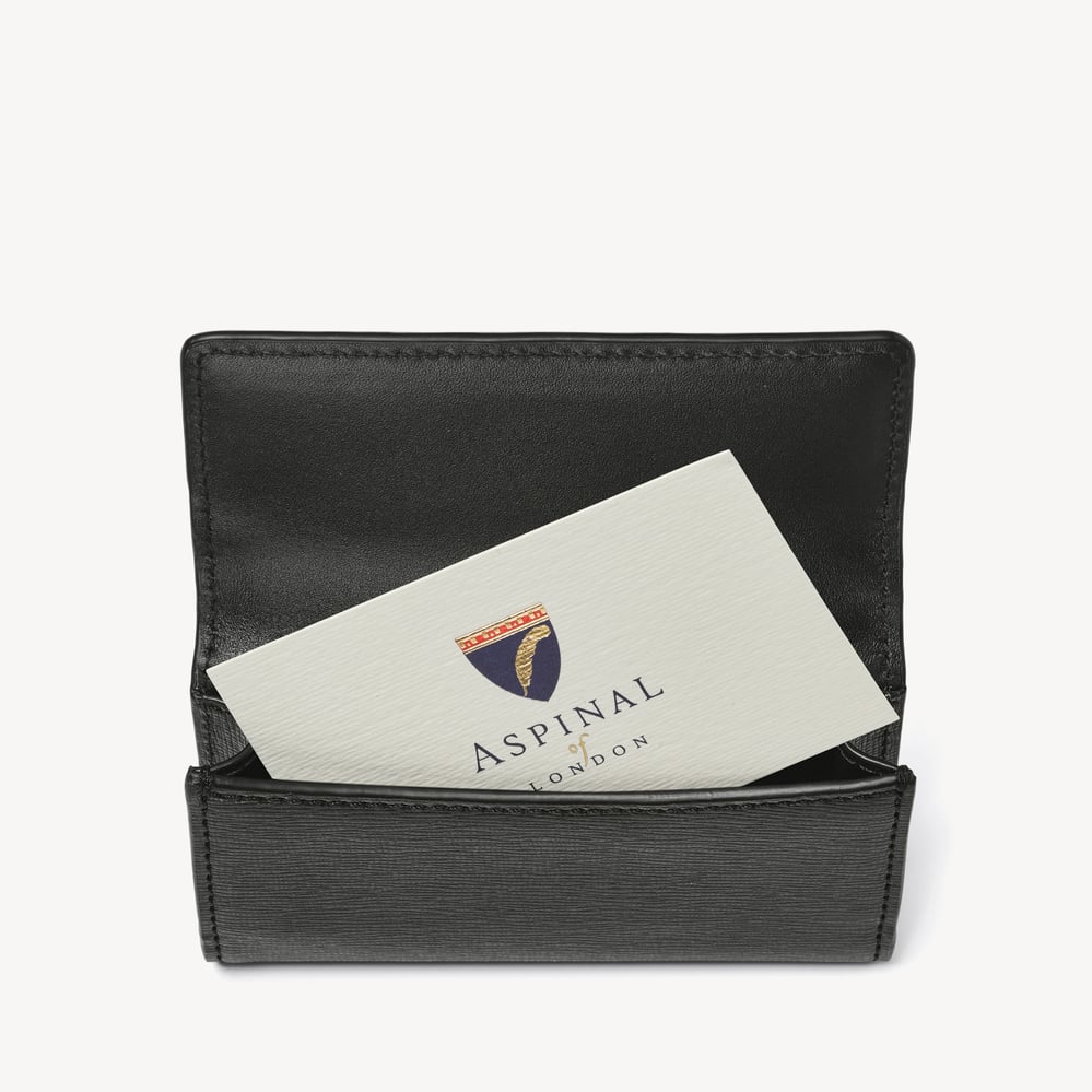 Business Card Holder Black Saffiano