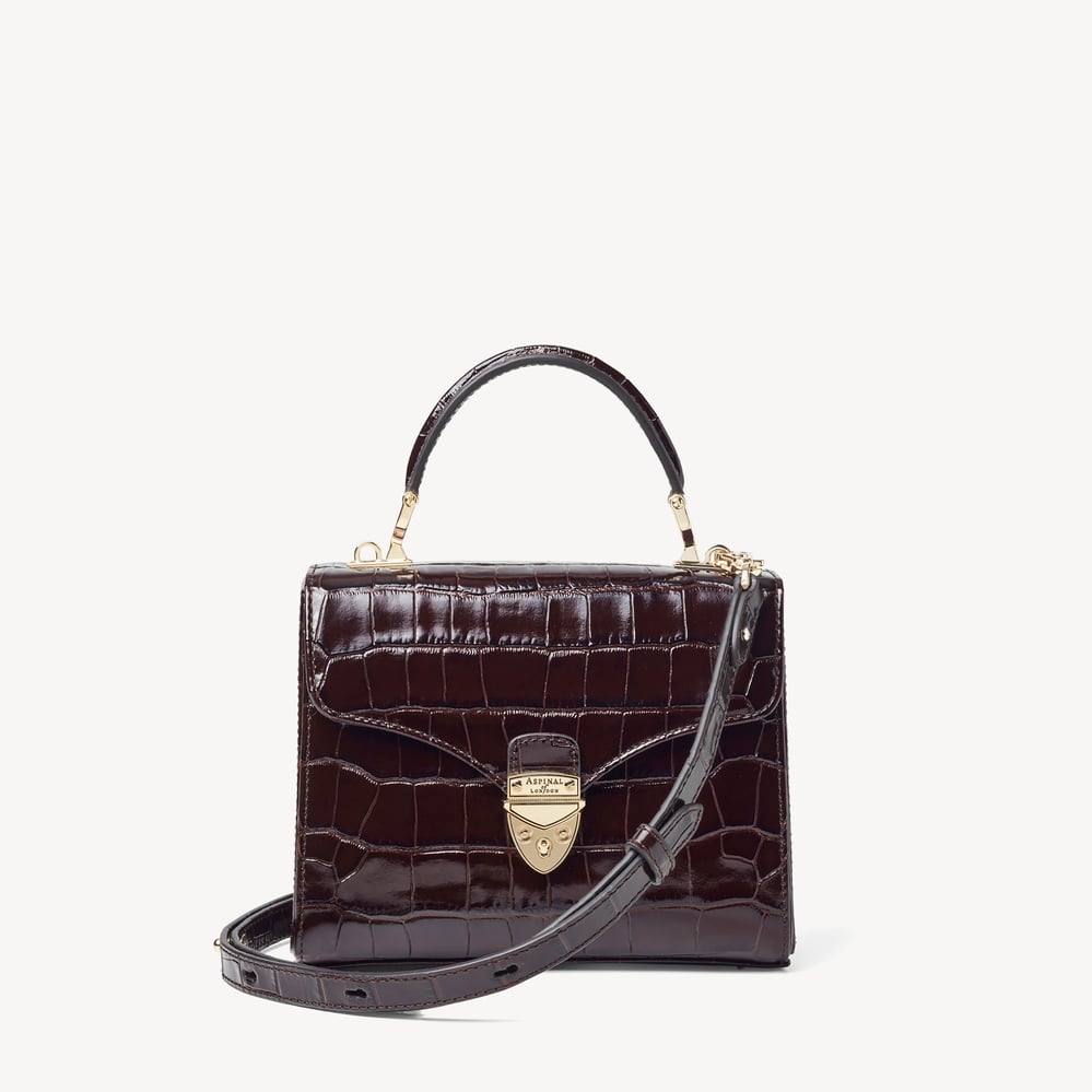 Midi Mayfair® Deep Shine Dark Amazon Brown Croc