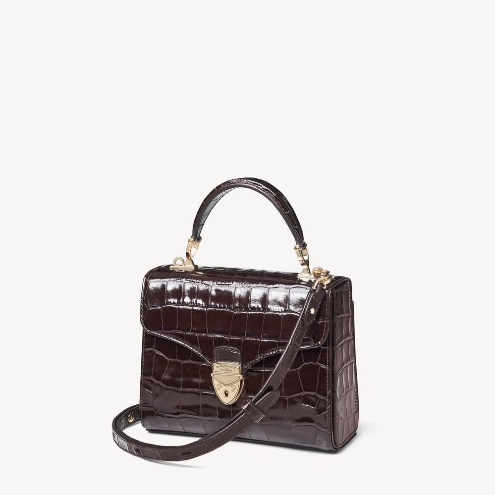 Midi Mayfair® Deep Shine Dark Amazon Brown Croc