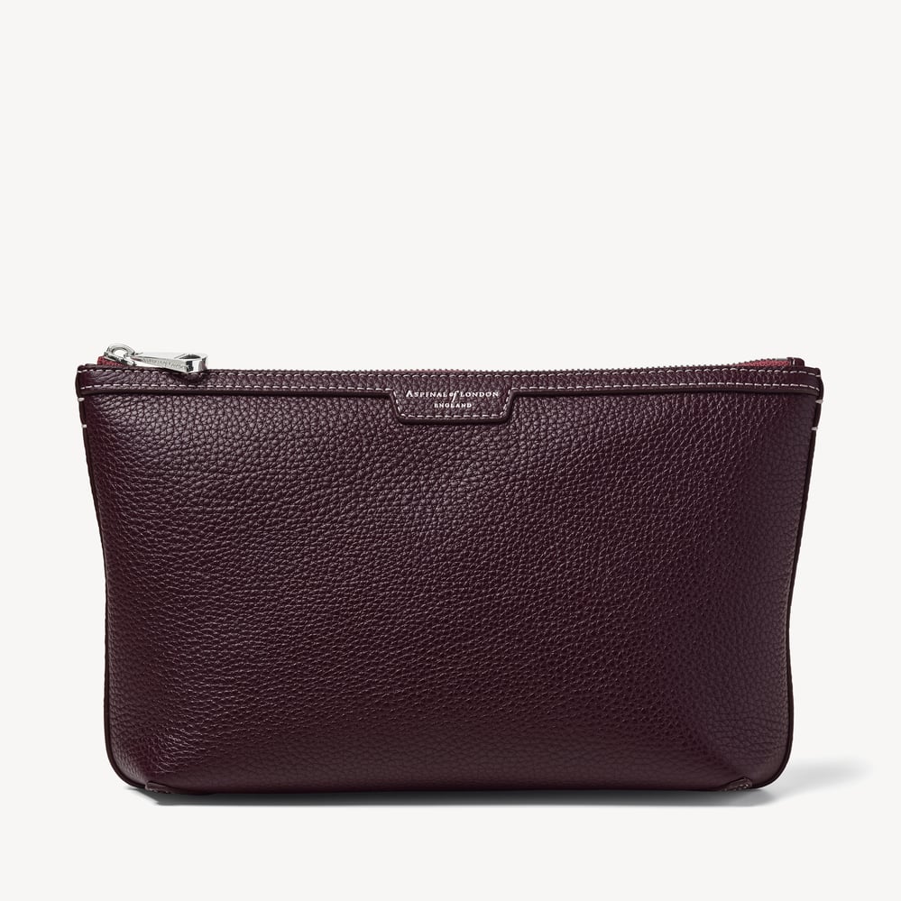 Hudson Large Pouch Wine Milled Pebble
