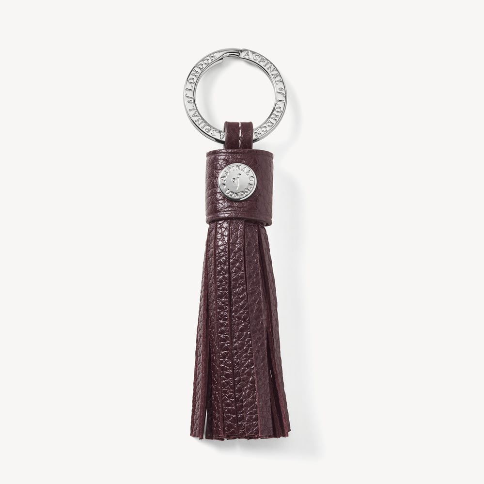 Hudson Tassel Keyring Wine Milled Pebble