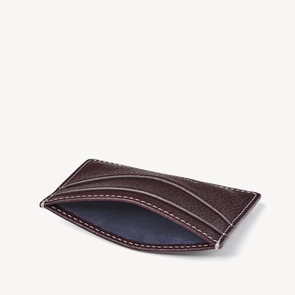 Hudson Slim Credit Card Holder Wine Milled Pebble