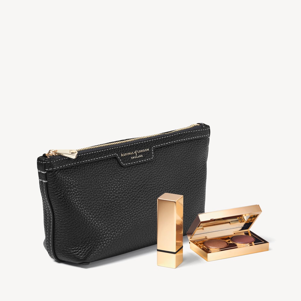 Hudson Small Pouch Black Milled Pebble