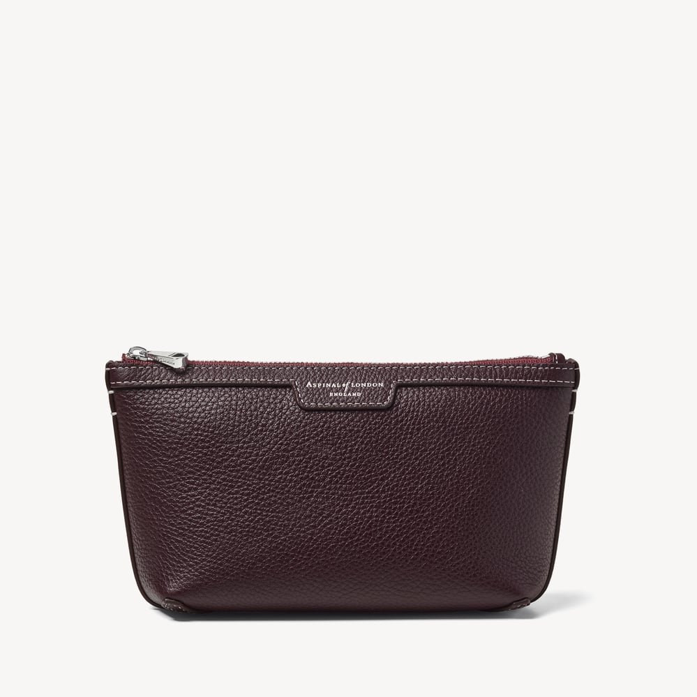 Hudson Small Pouch Wine Milled Pebble
