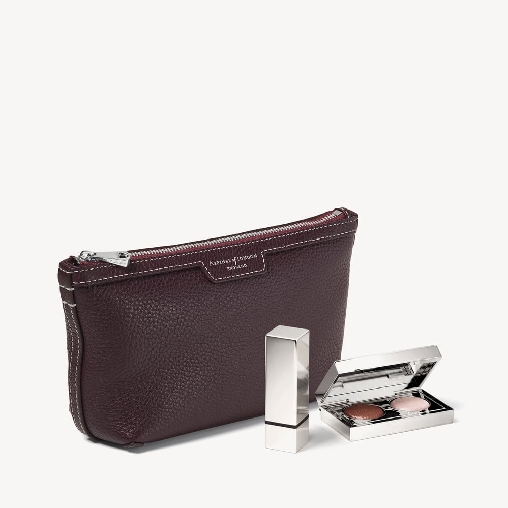 Hudson Small Pouch Wine Milled Pebble