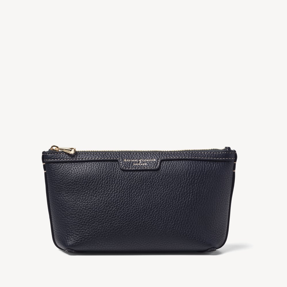 Hudson Small Pouch Classic Navy Milled Pebble