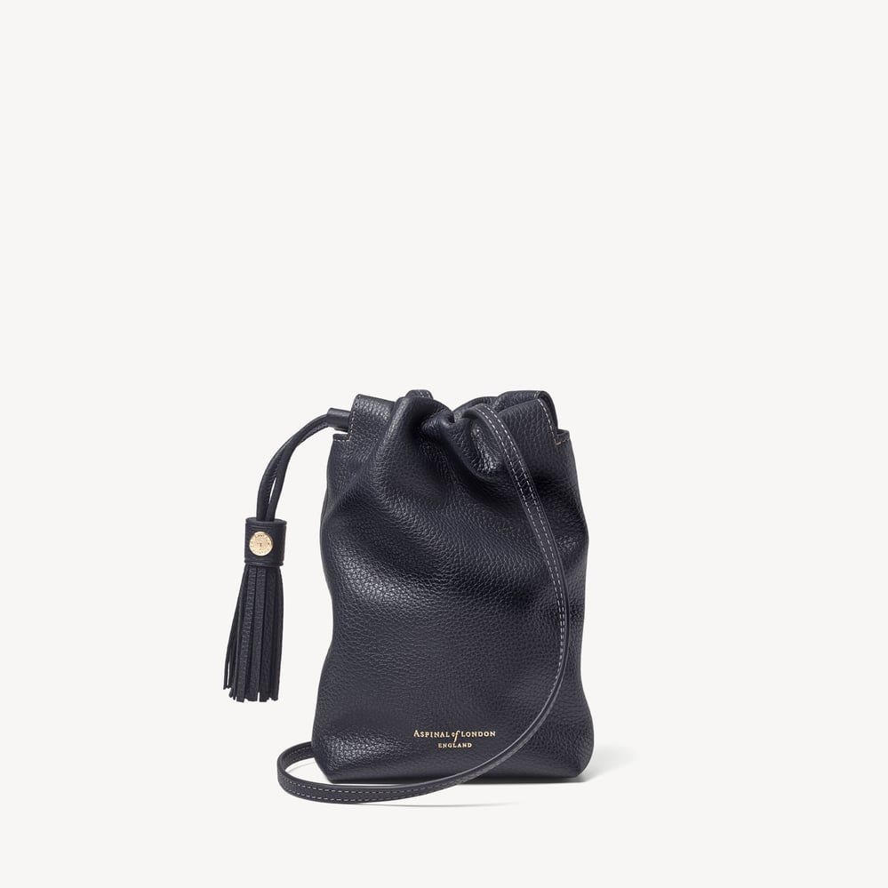 Soho Crossbody Pouch Classic Navy Milled Pebble