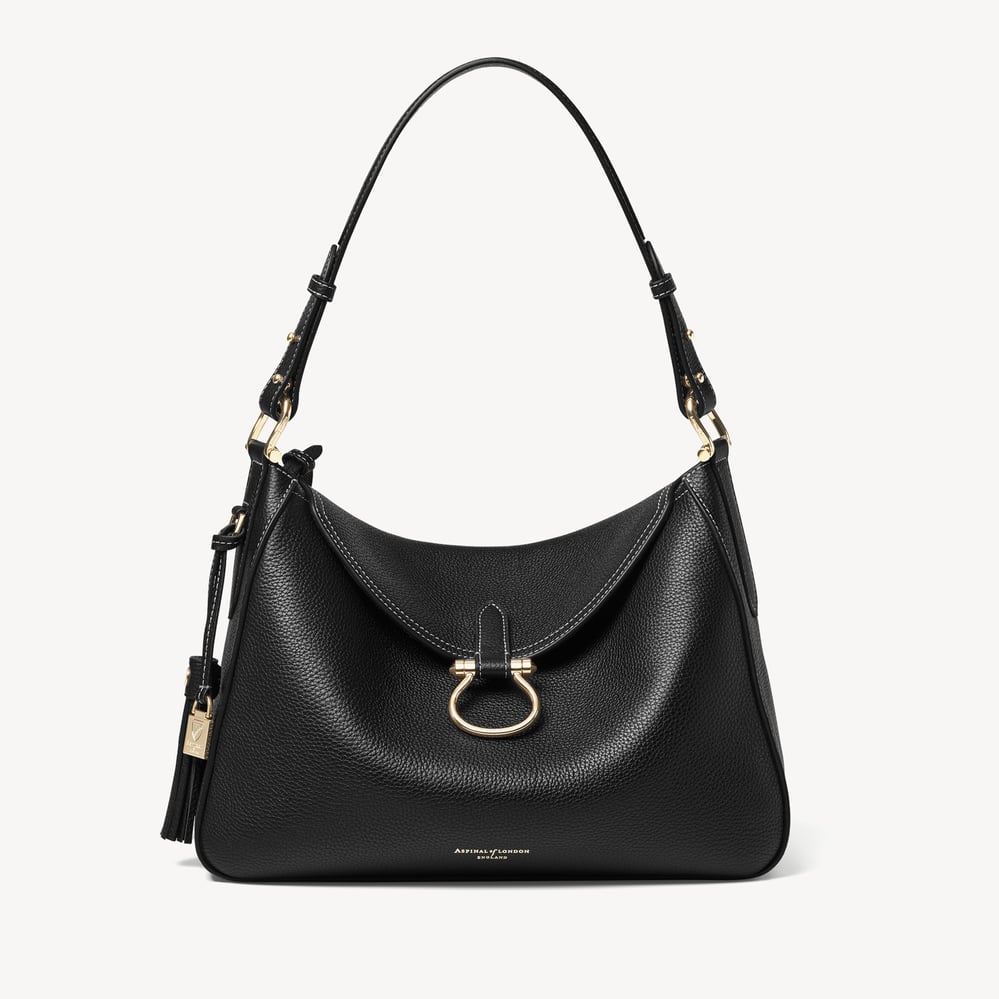 Bella Hobo Black Milled Pebble