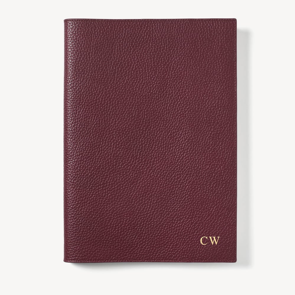 A4 Refillable Luxury Journal Garnet Pebble with Soft Suede Lining