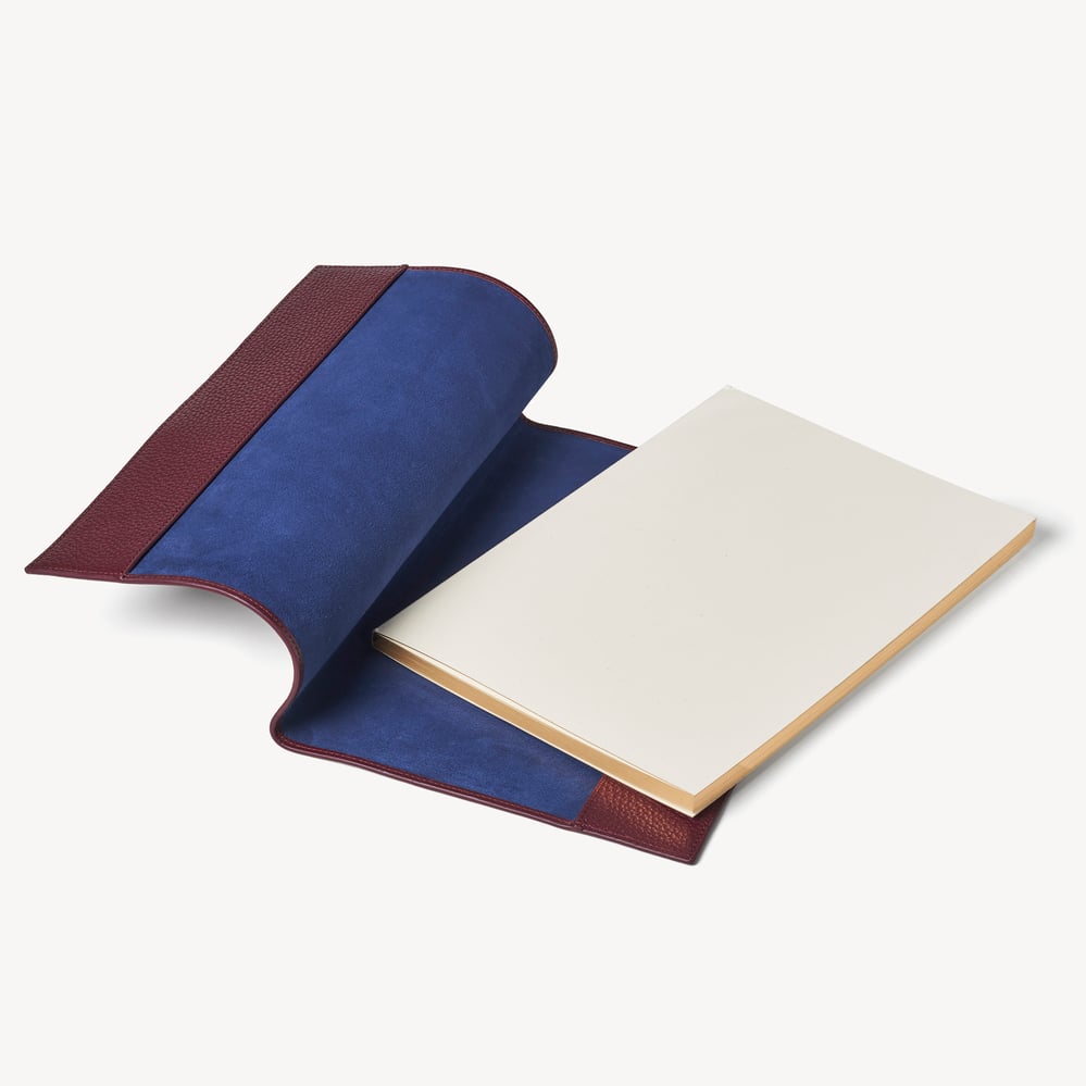 A4 Refillable Luxury Journal Garnet Pebble with Soft Suede Lining