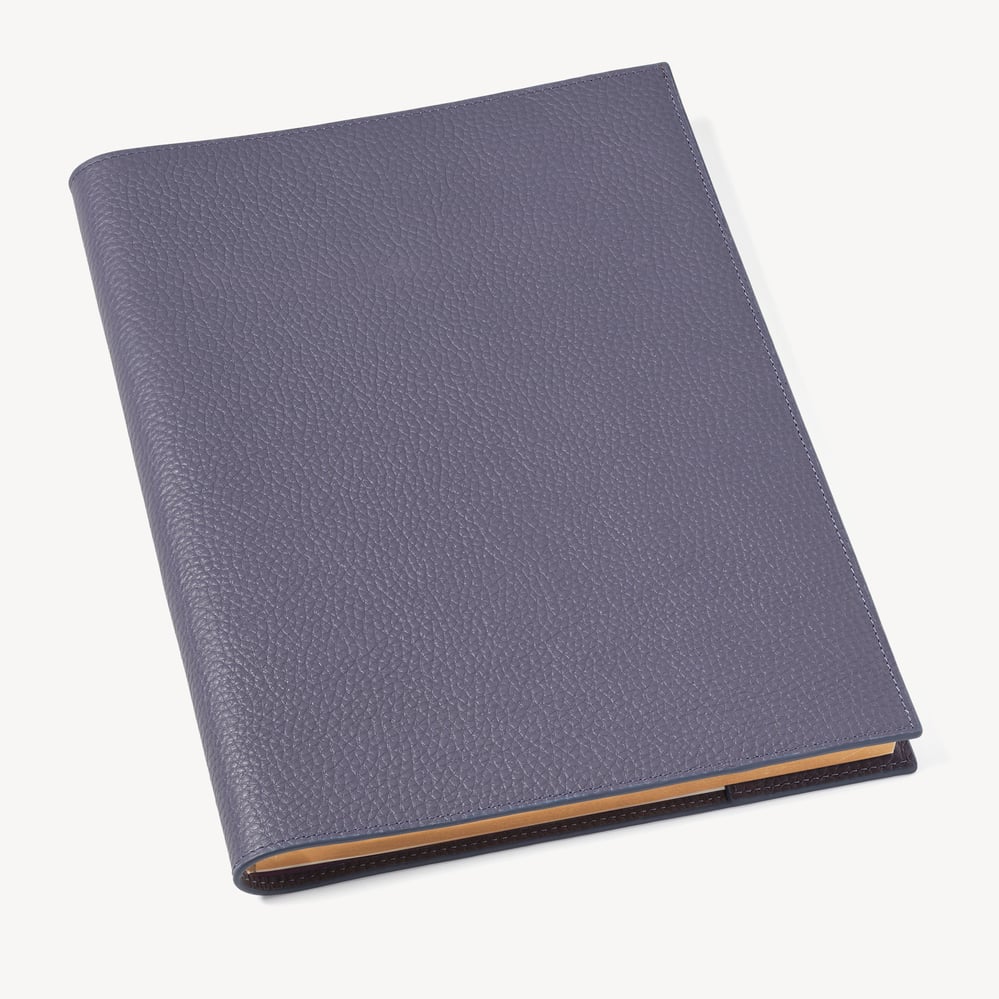 A4 Refillable Luxury Journal Dusky Blue Pebble with Soft Suede Lining