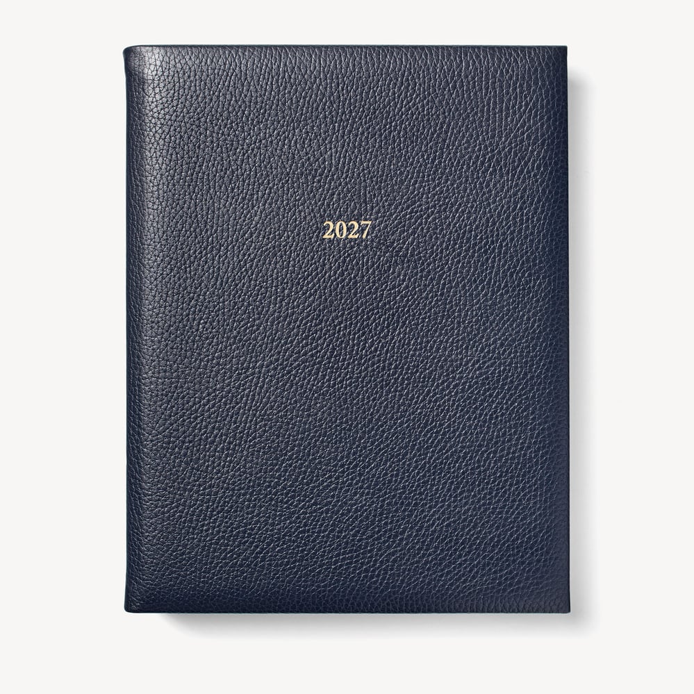 2027 A4 Day to Page Diary Navy Pebble