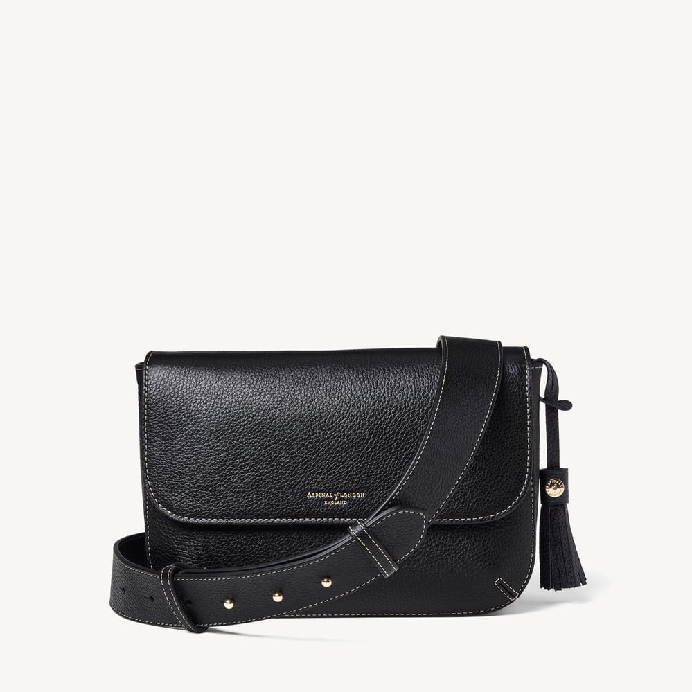 Ella Grande Crossbody Black Milled Pebble