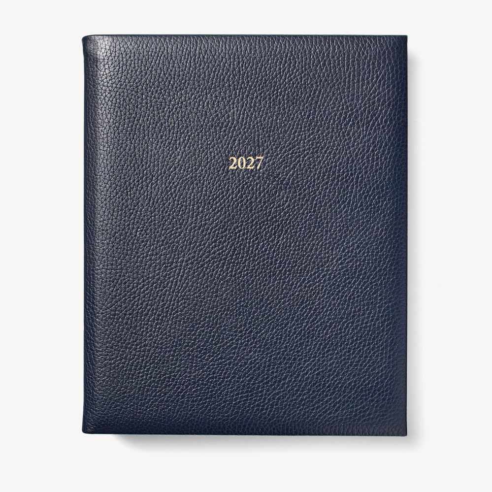 2027 A4 Week to View Diary Navy Pebble