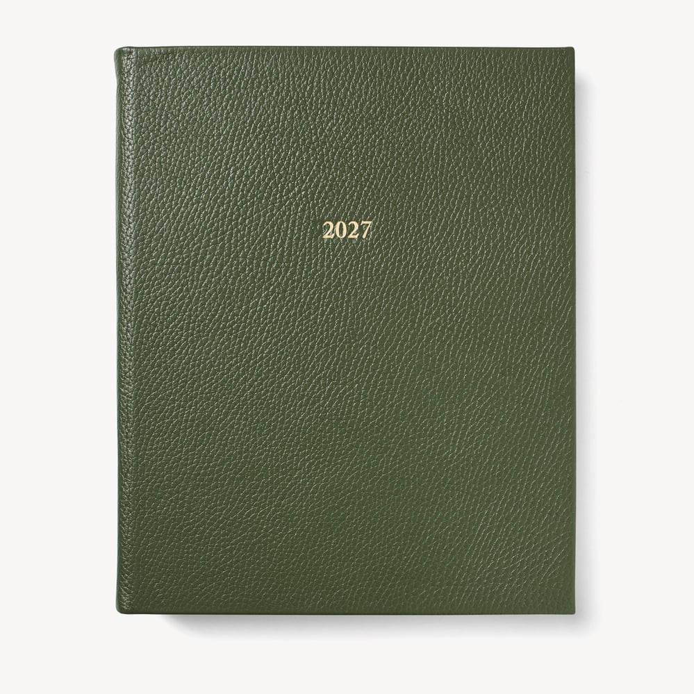 2027 A4 Week to View Diary Racing Green Pebble