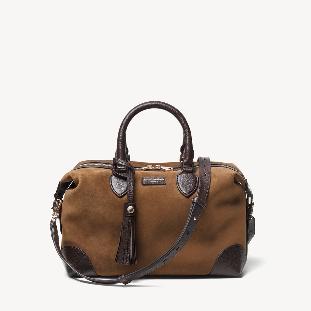 Hudson Midi Praline Suede & Chocolate Milled Pebble