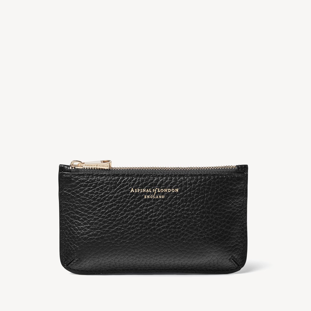 Ella Card & Coin Holder Black Pebble