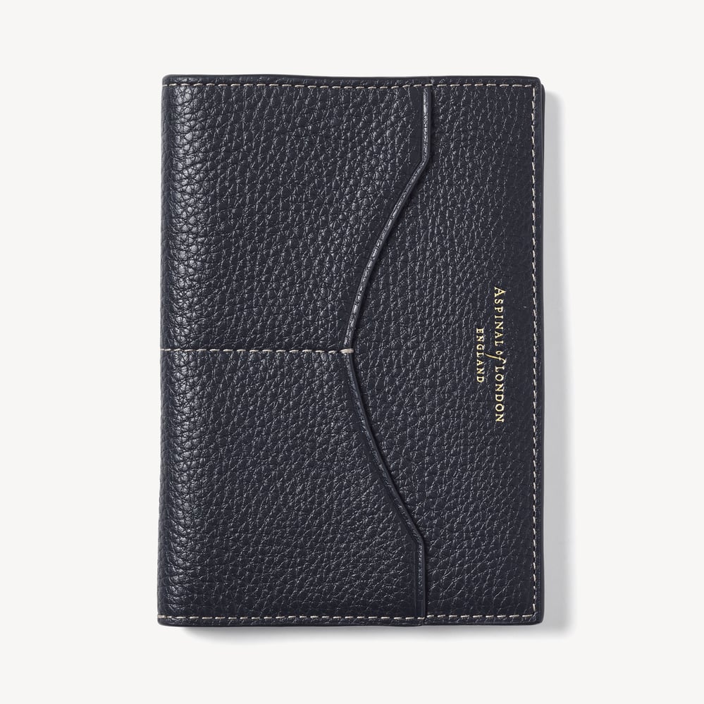 Hudson Passport Cover Classic Navy Milled Pebble