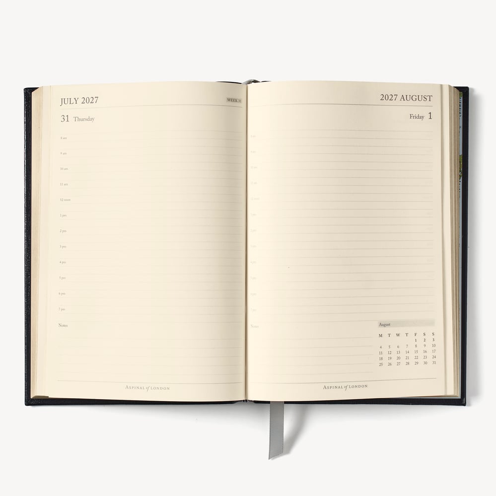2027 A5 Day to Page Diary Deep Shine Evergreen Small Croc