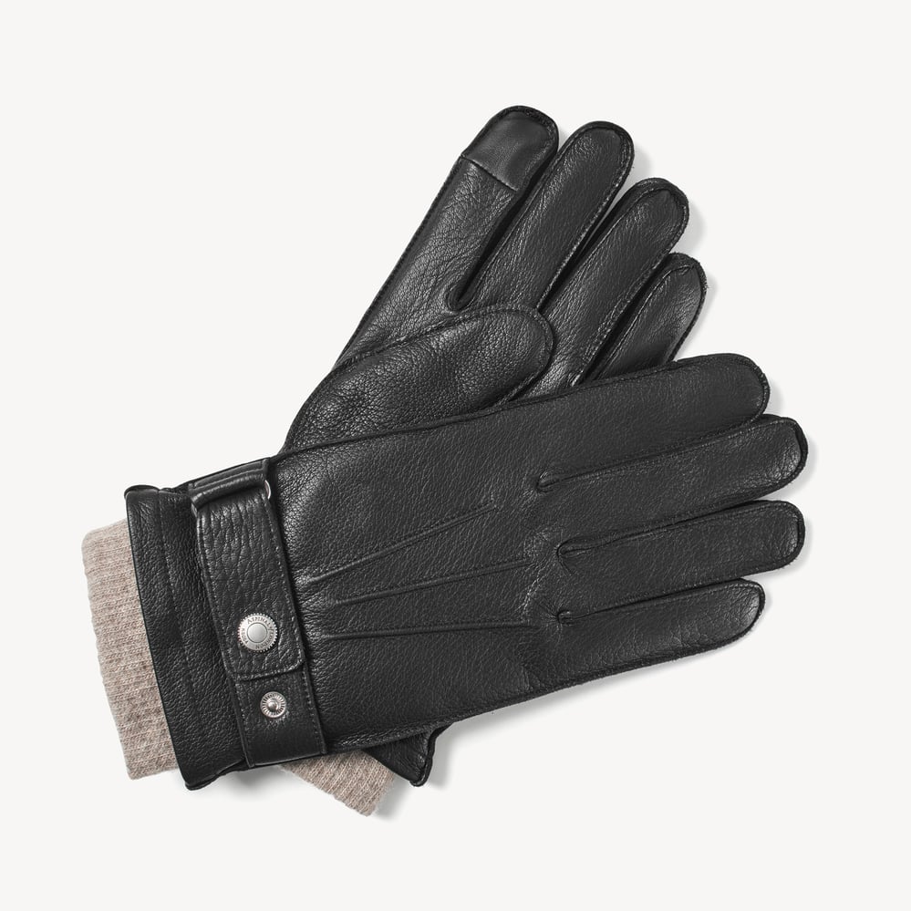 Men's Aerodrome Leather Gloves Black Deerskin