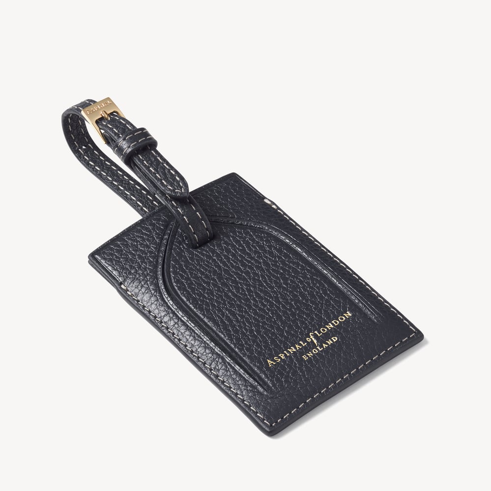 Hudson Luggage Tag Classic Navy Milled Pebble