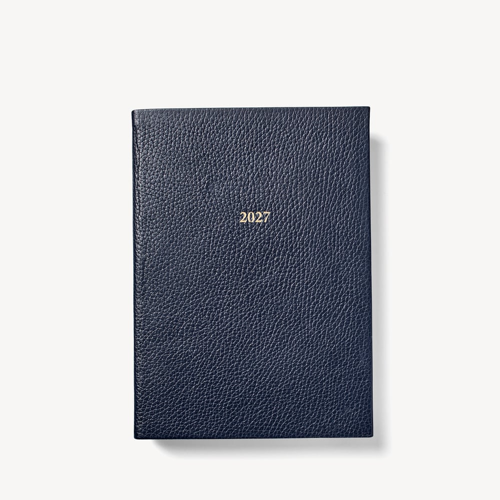 2027 A5 Week to View Diary Navy Pebble