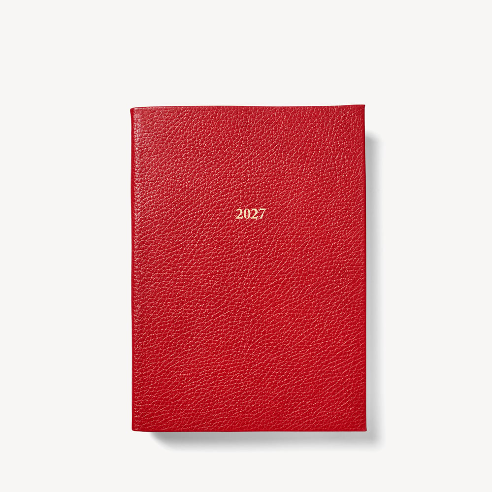 2027 A5 Week to View Diary Cardinal Red Pebble