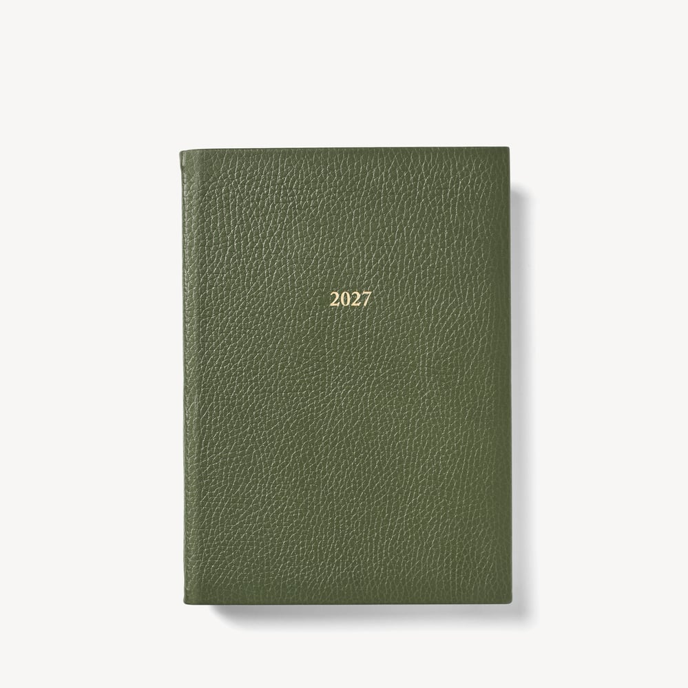 2027 A5 Week to View Diary Racing Green Pebble