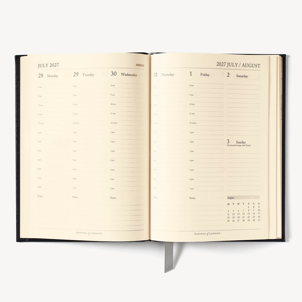 2027 A5 Week to View Diary Deep Shine Evergreen Small Croc