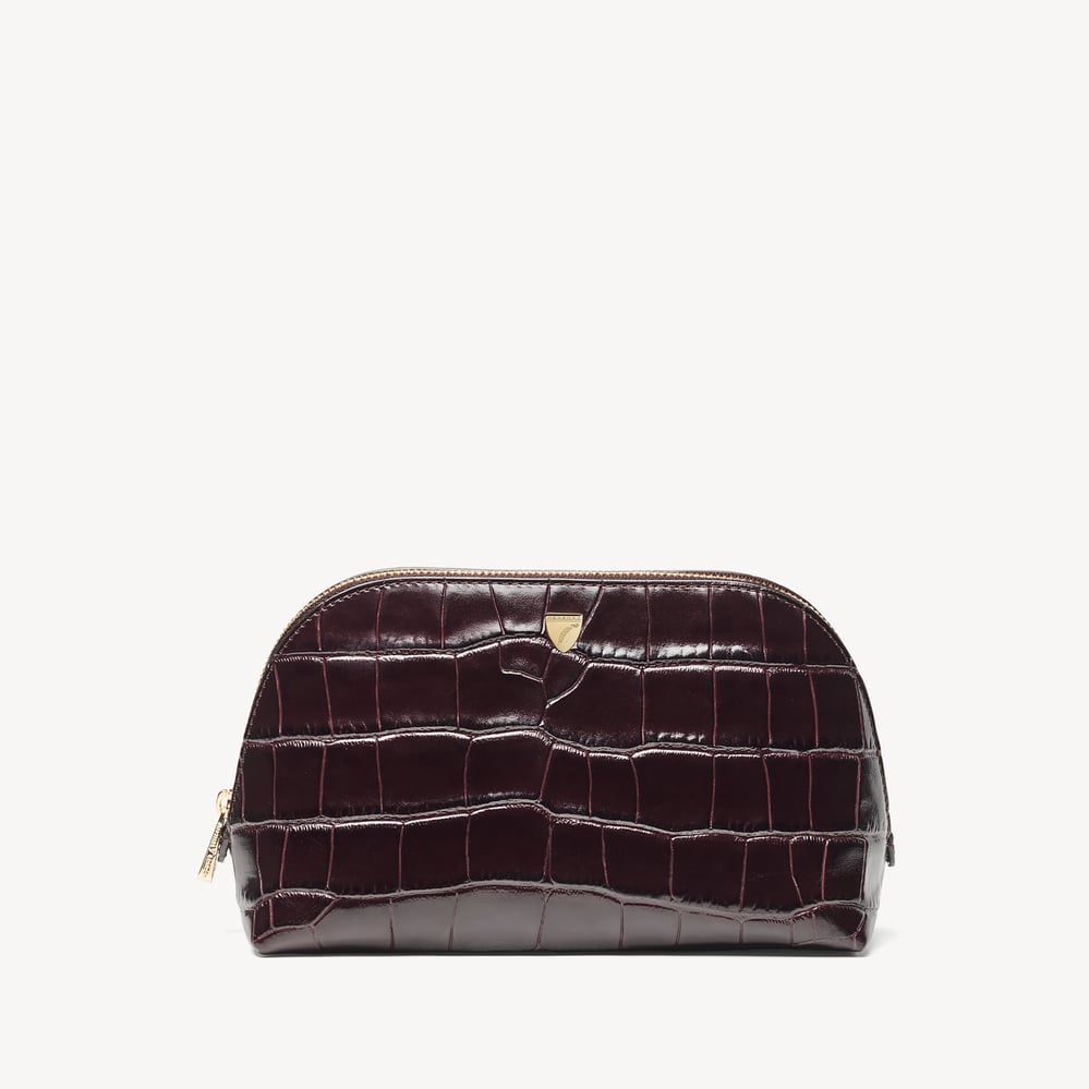 Classic Makeup Case Deep Shine Dark Amazon Brown Croc